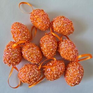 Set of 10 Sequin Easter Eggs – Ornaments – Spring Decor - Wreath Craft Supplies
